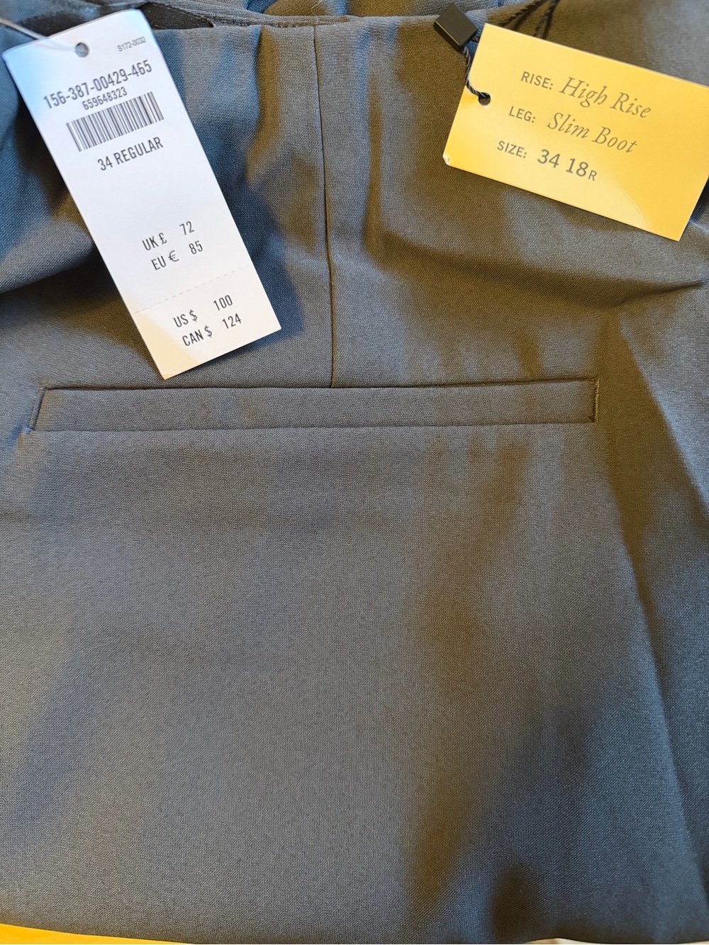Abercrombie & Fitch Black Boot-Cut Dress Pants - Picture 3 of 3